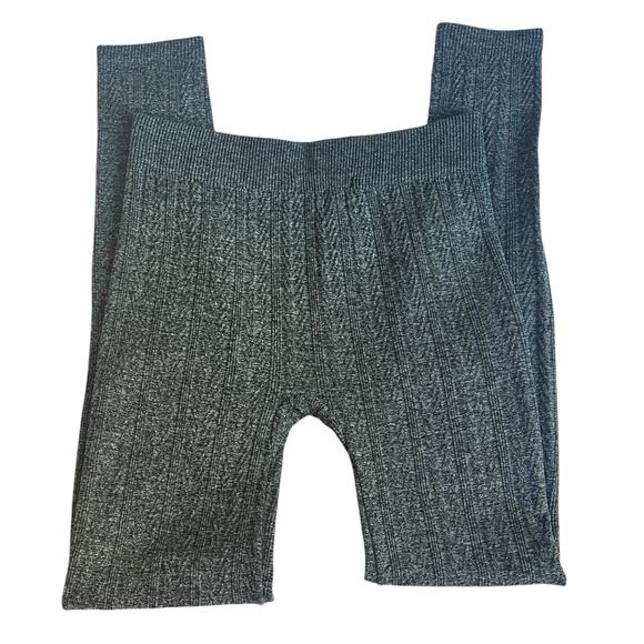 Connection 18 SIZE 1X Patterned Textured Seamless Fleece Lined Mid Rise Leggings - Picture 5 of 8